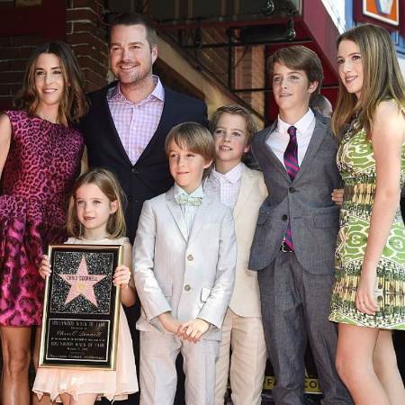 Christopher O'Donnell and his wife Caroline Fentress with their five kids.